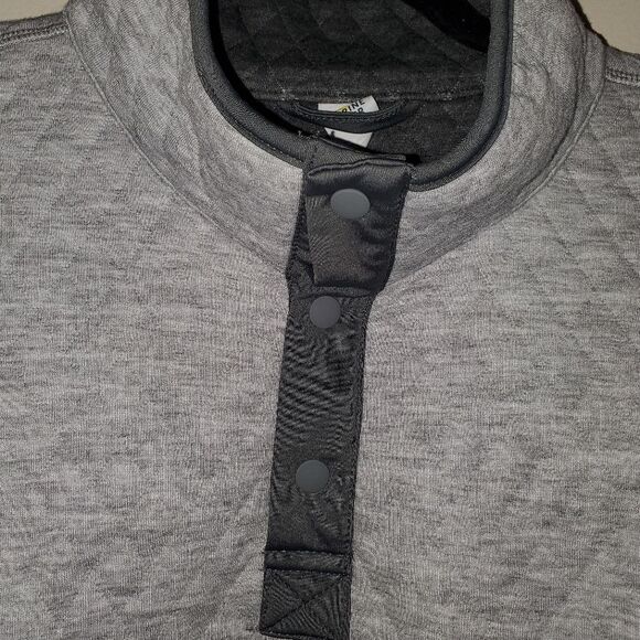 Marine Layer Corbet Quilted Reversible Mock Neck Pullover Long Sleeve Gray Large - Picture 5 of 13